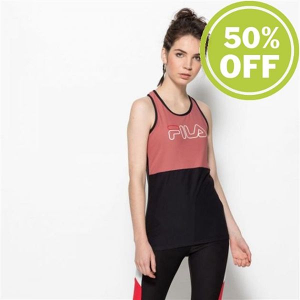 Camisas Fila Mujer Rosas / Negras - Mirth Tank Workout Tank - España 690513SMQ